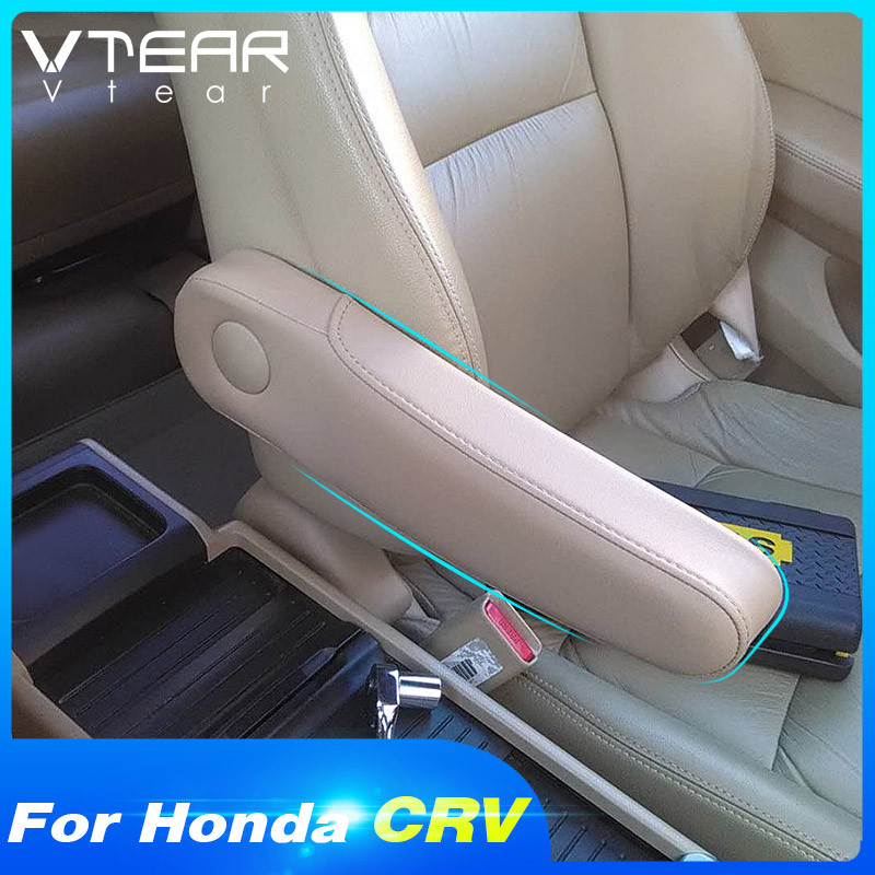 Vtear For Honda Crv Armrest Car Seat Side Pad Arm Rest Cushion Interior Parts Leather Cover Accessor