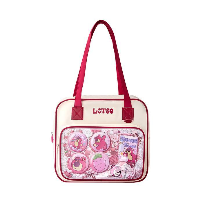 Ataru Disney Toys Story Tote Bag Diy Lotso - Pink Totebag Tas Jinjing Shoulder Bag Tas Bahu