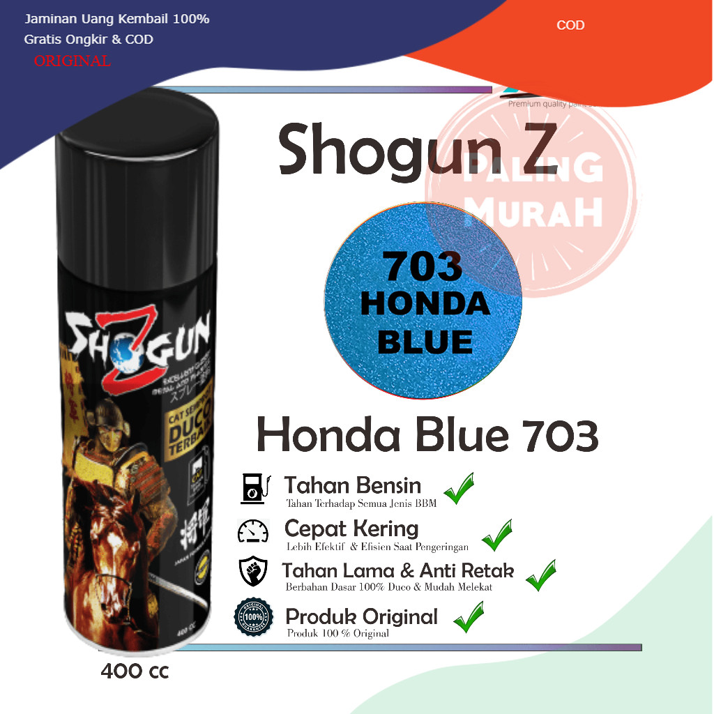 Cat Semprot Spray Paint Cat Semprot Premium - Pilok Pilox Honda Blue 703 Shogun Z Premium - Pylok Bi