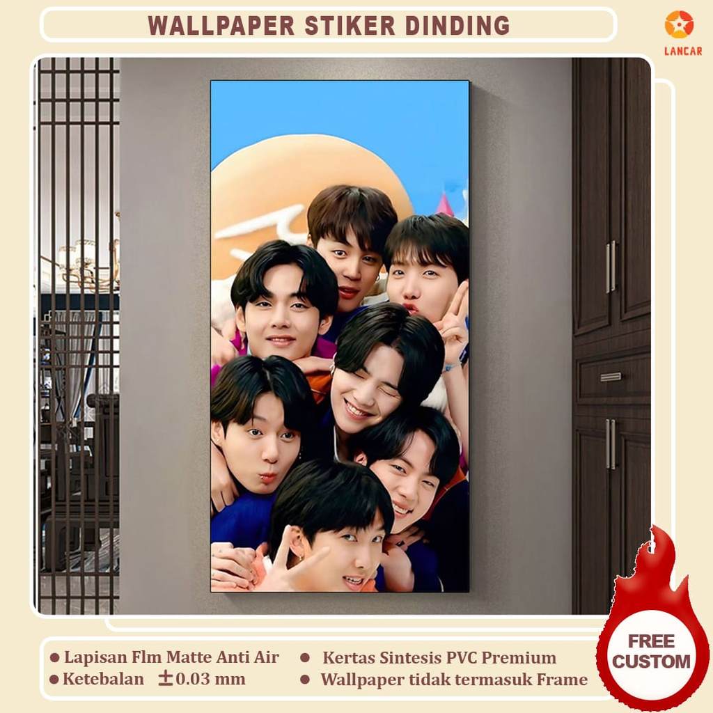Wallpaper Lukisan Dinding Kpop Idol BTS - Dekorasi Kamar Kpop Premium
