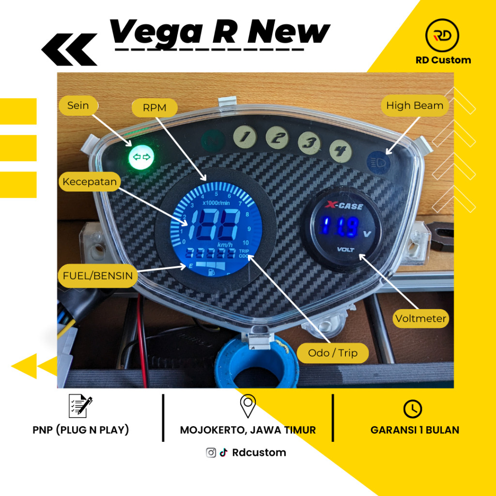 Speedometer Digital Yamaha Vega R New PNP
