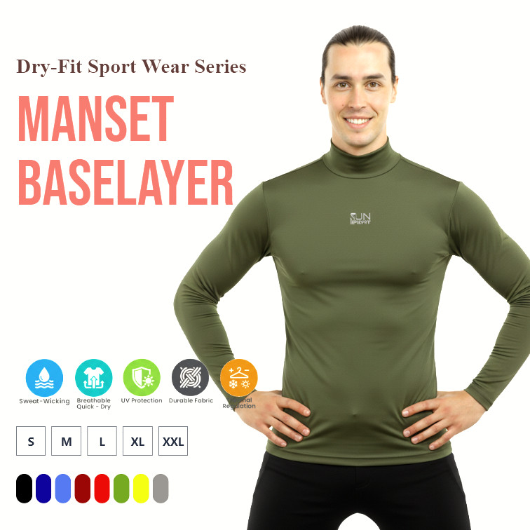 Baju Manset Pria Baselayer Spandex Tangan Panjang Untuk Hiking