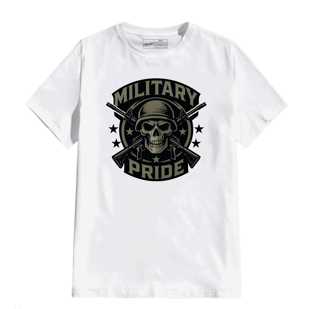 (COD) RSA Kaos Tactical Military Pride Putih Combed 24s Baju Taktikal Premium