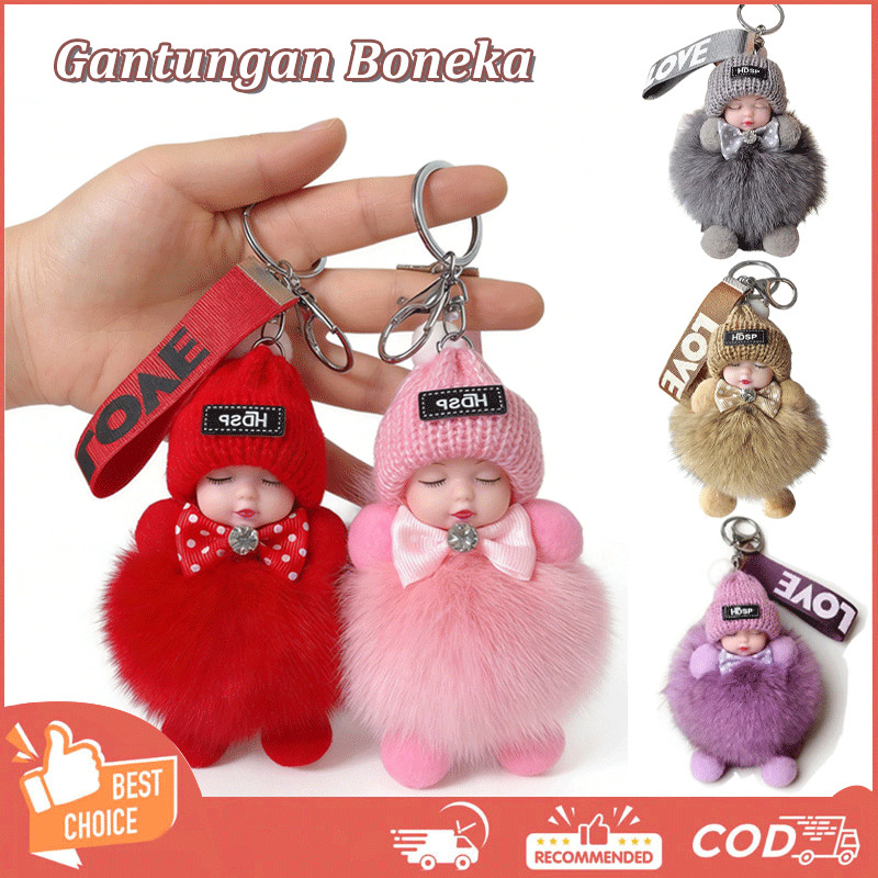 GaGantungan Kunci Boneka Gantungan Kreatif Bulu Halus Gantungan Kunci Boneka Mewah Gantungan Serbagu