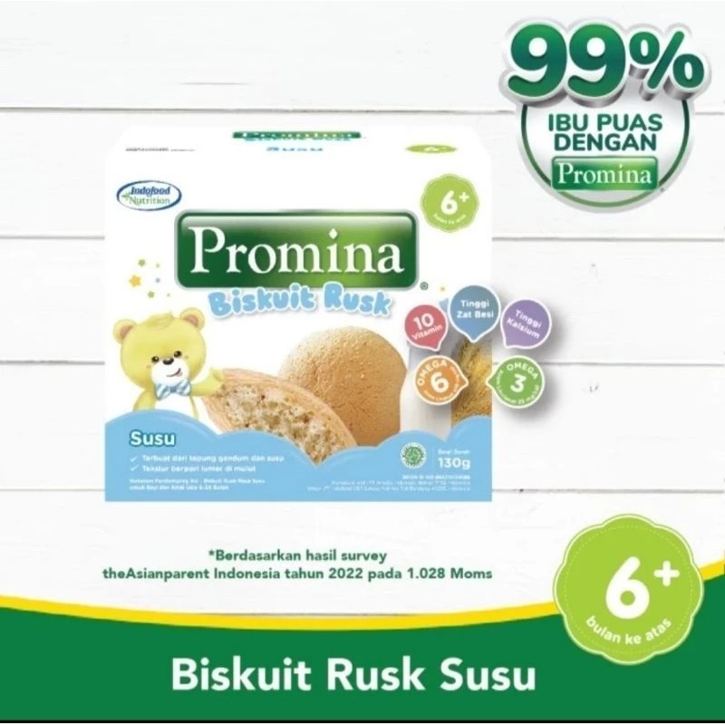 Promina Biskuit Rusk Susu Cemilan Mpasi Bayi 6bln