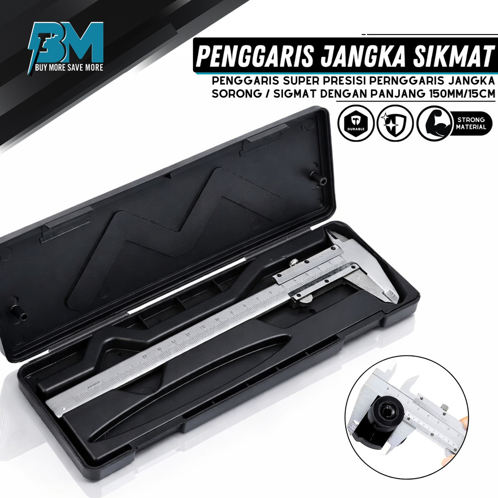Sigmat Besi Jangka Sorong Original Kenmaster Vernier Caliper Jangka Sorong 6 Inch