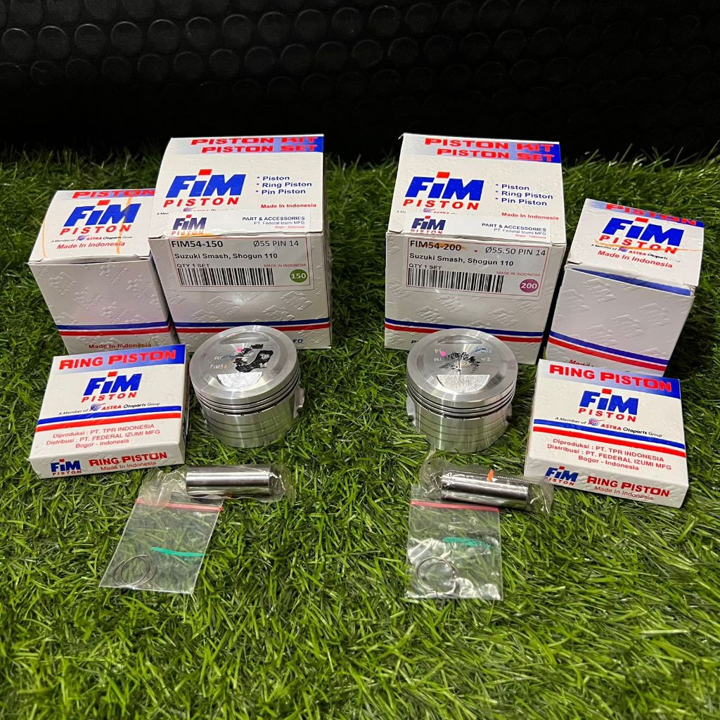 SEHER PISTON KIT SUZUKI SHOGUN SMASH 55MM 55,5MM PIN 14/PISTON FIM SMASH SHOGUN 110 FIM IZUMI SEHER 