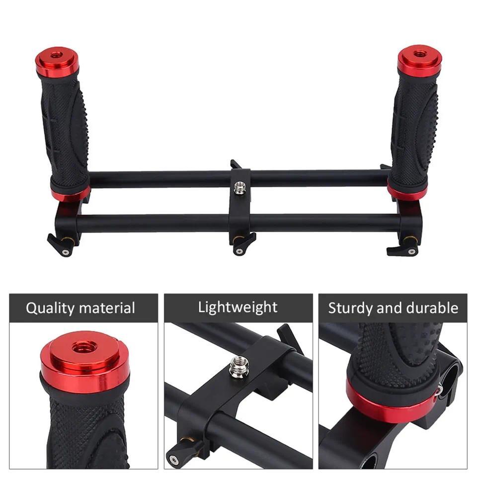 Camera Dual Grip Extender Handle Gimbal Stabilizer Rig Accessory for Zhiyun Feiyu Camera Handheld St