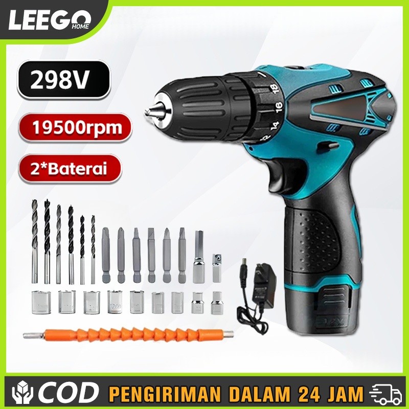 WOKER.ID NEW Mesin Bor Baterai Tangan 298V Bor Listrik Bor cas Bor mini Bor portable Bor Portable Ob