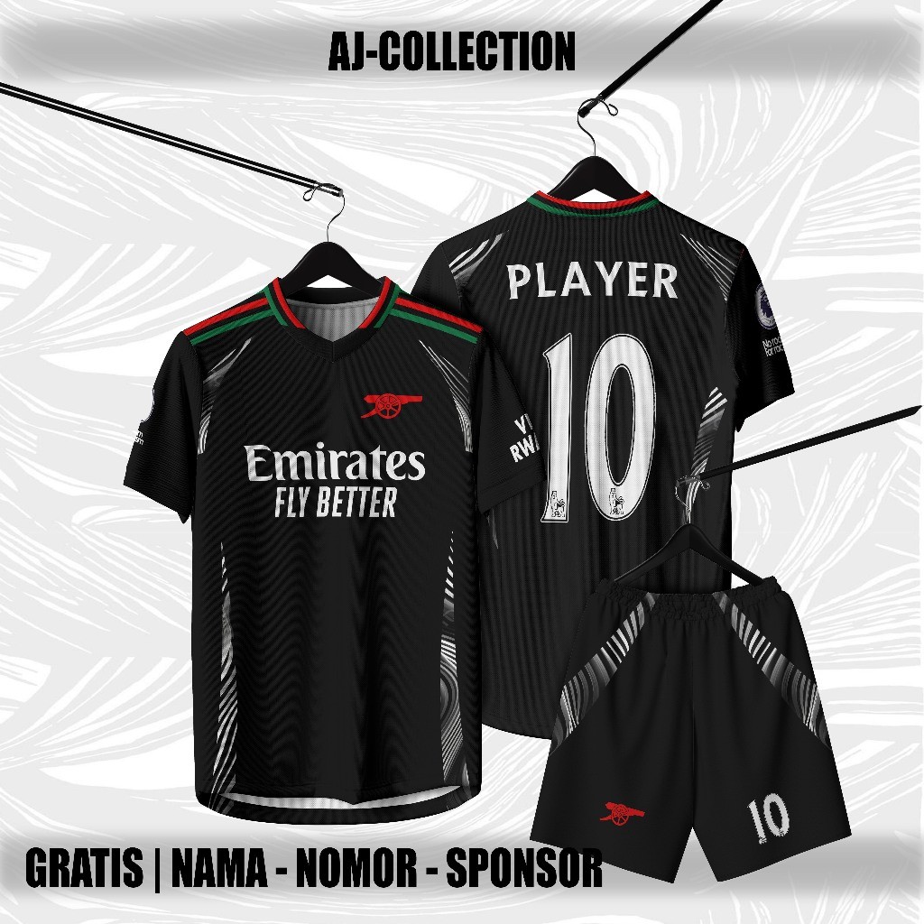 Kaos Jersey Bola Fans Arsenal Home-Away 24-45 Fullprint / custom nama dan nomor Ummah Fatih