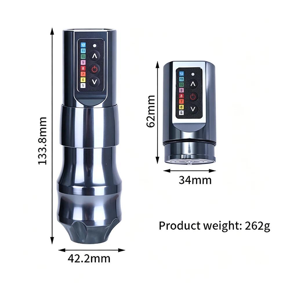 Yilong Professional Wireless Tattoo Machine Pen Rotary with 2Battery Portable LED gital splay Rotary