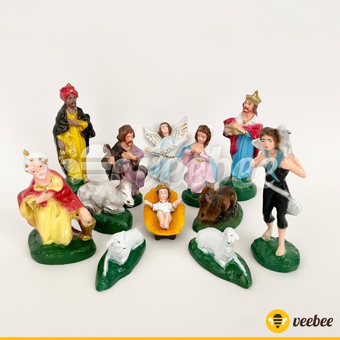 Ready Patung Kelahiran Yesus 11cm | Diorama | Hiasan Pohon Natal | Patung Yesus Kecil | Patung Kanda