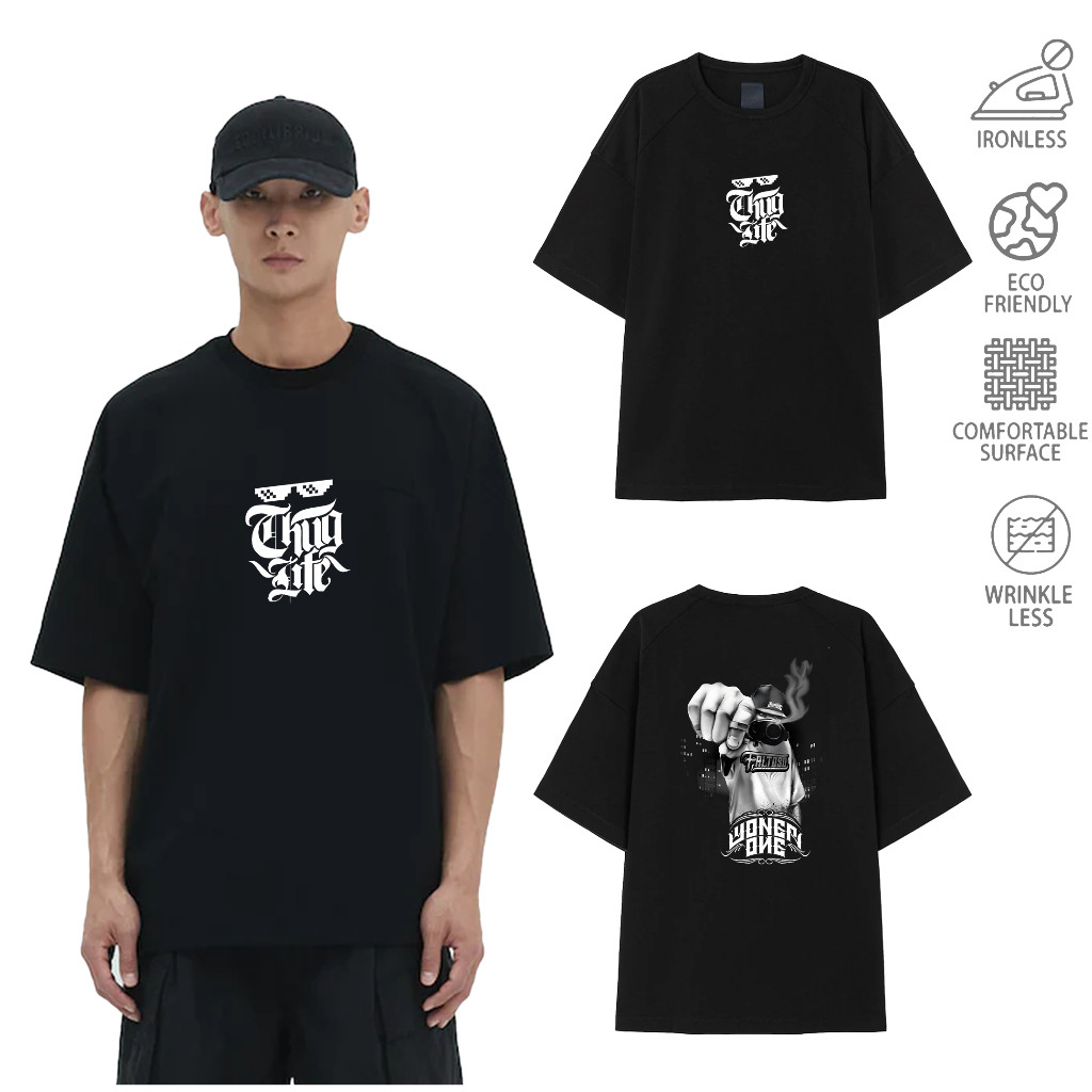 Juun.J Personalized original printed black T-shirt summer new street motorcycle stylekaos pria distr