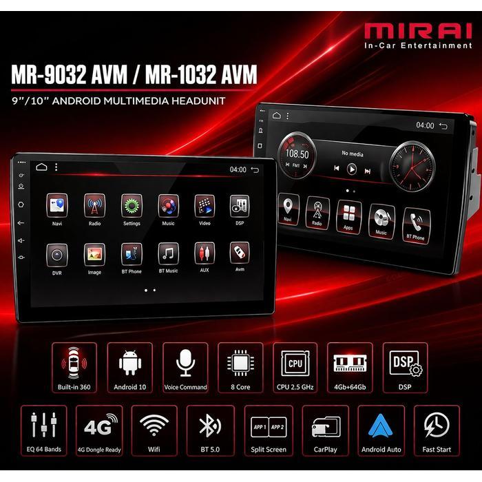 Headunit Android Mirai asuka MR-9032/MR-1032 avm ram 6/128