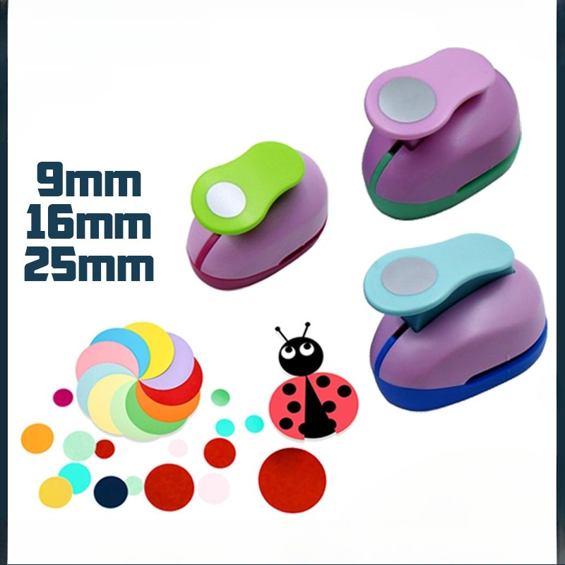 Alat Pemotong Kertas Lingkaran Craft Puncher Kids DIY Paper Cutter Embossing Pembolong Kertas Bulat