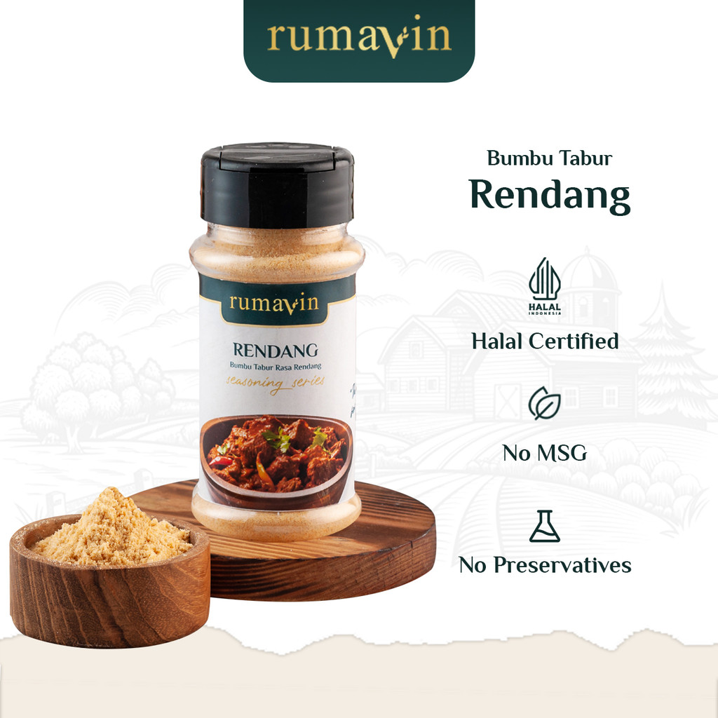 Rumavin - Premium Bumbu Tabur Rendang Botol 60gr