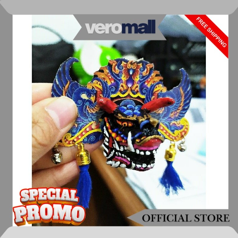BARONGAN mainan DEVIL TELON BIRU reog jawa timur gantungan kunci souvenir barong WS