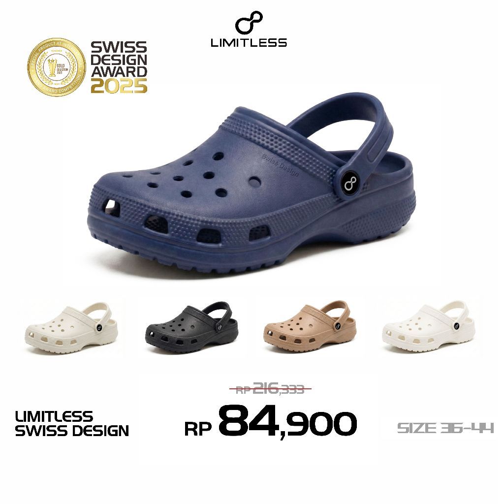 LIMITLESS Sandal Selop Pria Terbaru Sendal Slop Cowok Dewasa Casual Kekinian Baim 2026 Lily – Size 3