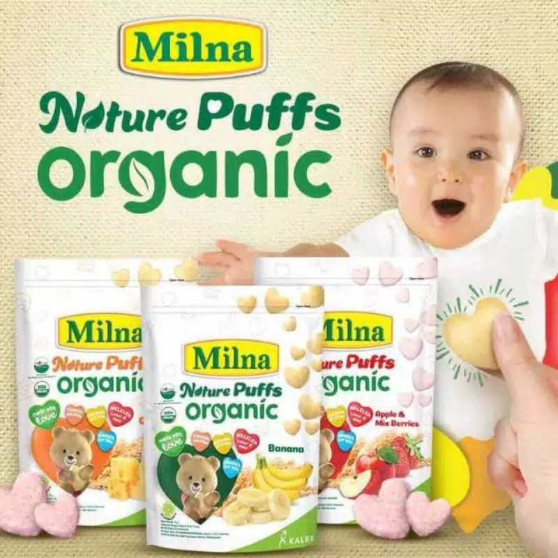 Milna Nature puff Organic Cemilan bayi 8 Bulan +