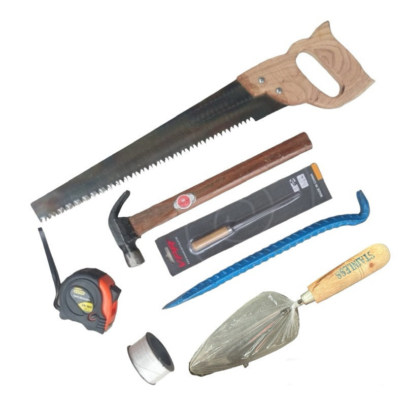 Paket Lengkap Alat Pertukangan Isi 7 - Alat Tukang Bangunan - Peralatan Tukang Siap Pakai