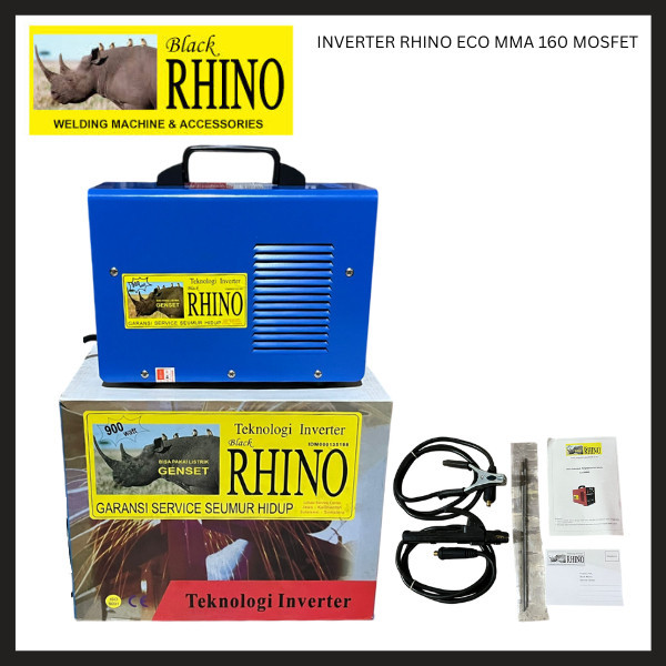 Mesin Las Inverter Rhino ECO MMA 160 MOSFET  / RHINO Mesin Trafo Las Listrik ECO MMA 160 MOSFET