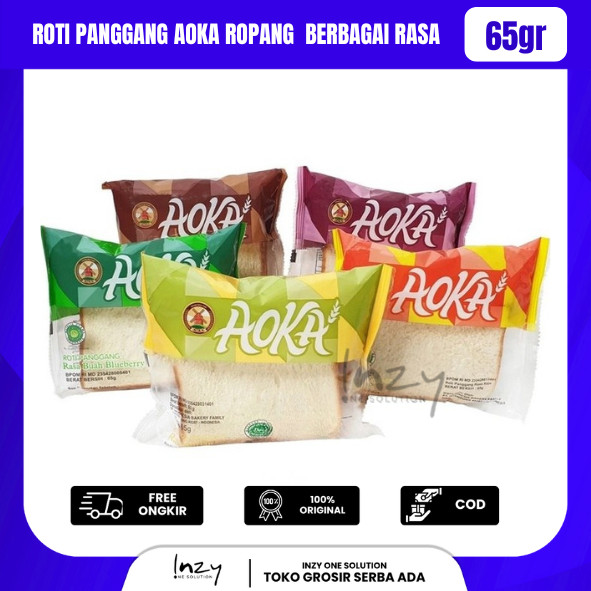 -INZY- ROTI PANGGANG AOKA ROPANG 65gr RASA COKLAT VANILA SUSU KEJU BLUEBERRY MIX FRUITS STRAWBERRY D