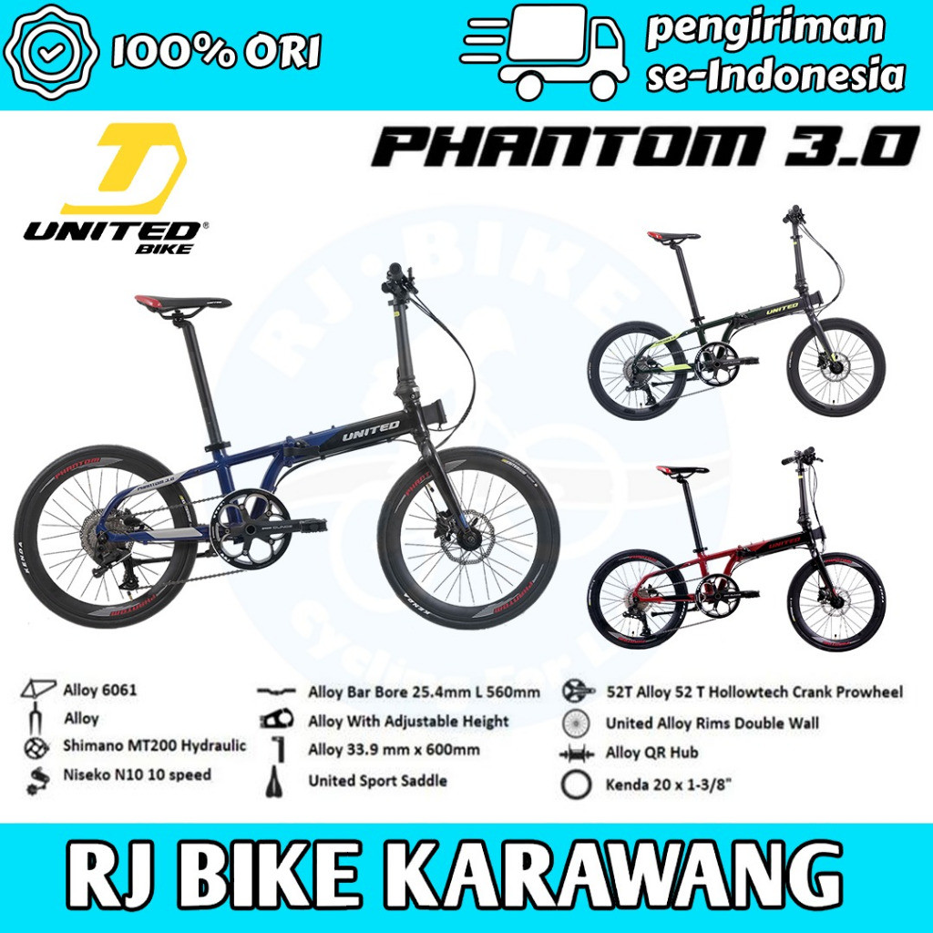 SEPEDA LIPAT FOLDING BIKE UNITED 20 INCH PHANTOM 3.0 SUPER PROMO