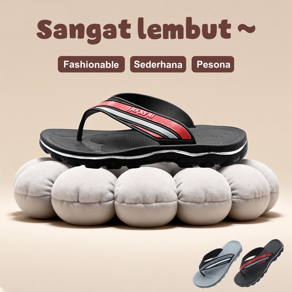 INKAYNI Sandal Jepit Swallow Pria Sandal Selop Pria Karet Eva Tebal , Size39-44, Nyaman Dipakai Sand