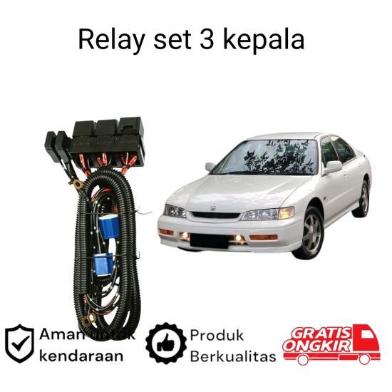 Relay Set Lampu Utama LED H4  Mobil Honda Accord Cielo Koko