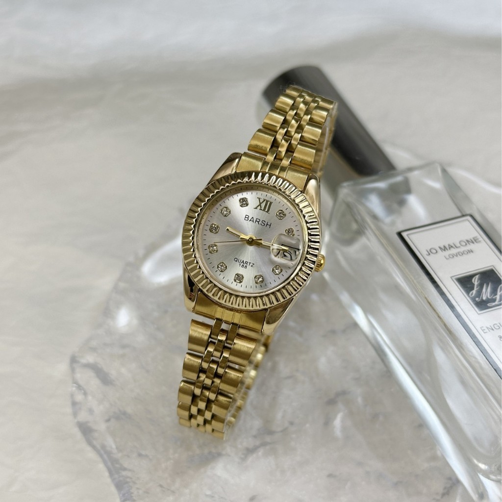 Jam Tangan Wanita Barsh  Bulat Berlian Stainless Vintage Watch Women COD