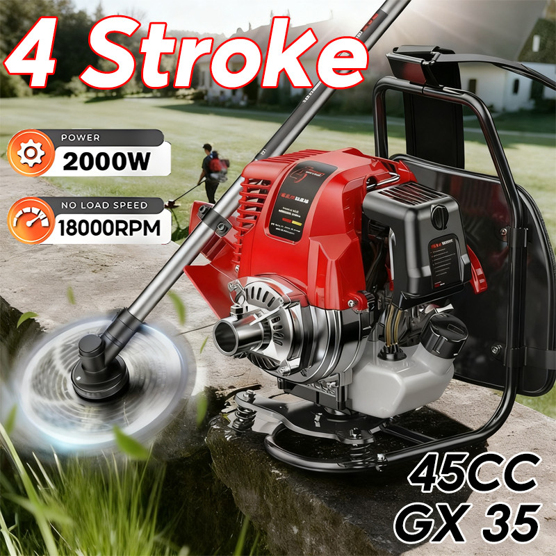 Mesin Potong Rumput 4 Tak Brush Cutter Gendong 55CC Mesin Pemotong Rumput Powerfull 4 tak Gendong Be