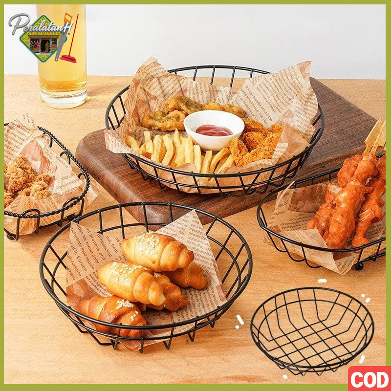 Keranjang Kentang Tempat French Fries French Fries Serving Basket Mini Bulat