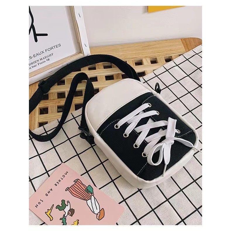 Tas Sepatu Kanvas Tas Bahu Wanita Tas Permen Kecil Persegi Tas Kanvas Lucu