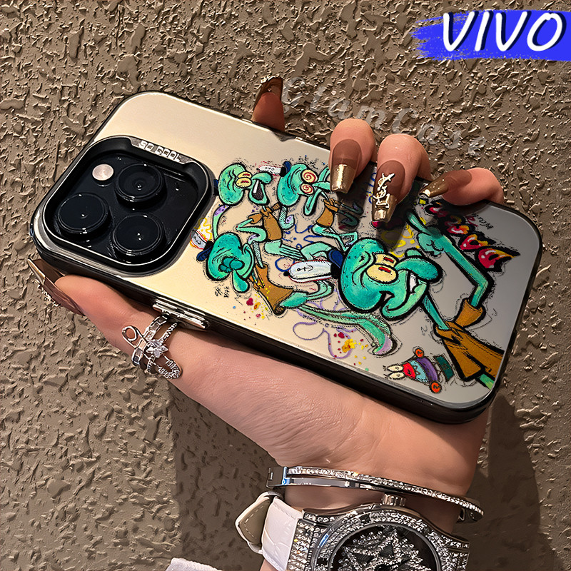Painting Bikini-Bottom Glossy Hologram PC Case VIVO Y17s Y12 Y12S Y15s Y21 Y03 Y16 Y22 Y18 Y02 Y17 Y