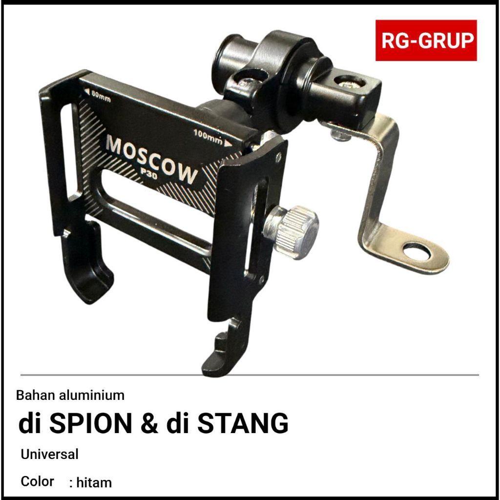 MOSCOW Original Holder Hp Motor Dudukan Ponsel Aluminium Aloy CNC TEBAL Holder Handphone Motor PENYA