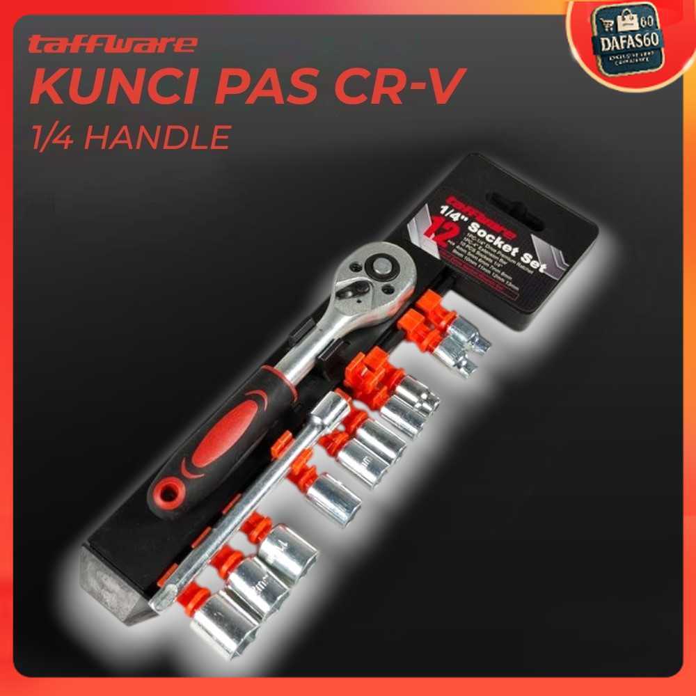 Dafas60 Set Kunci Shock Ratchet Wrench 1/4 Handle Drive CR-V 12 PCS