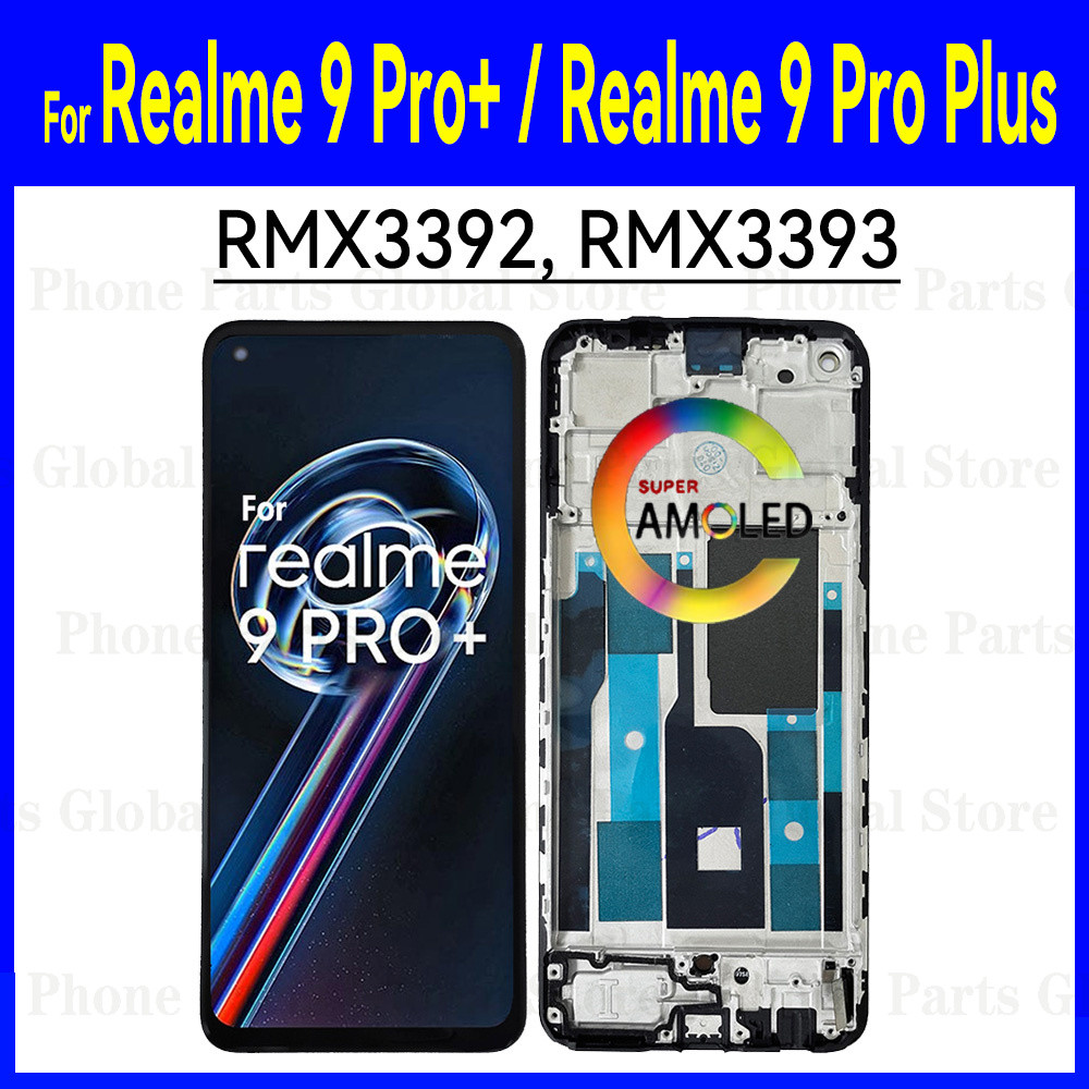 6.4" AMOLED splay For OPPO Realme 9 Pro+ LCD Realme 9 Pro Plus RMX3392 RMX3393 LCD With Frame Screen