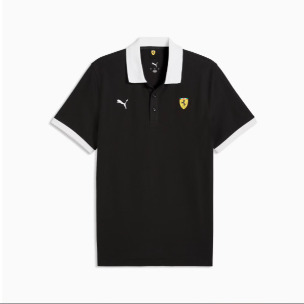 PUMA Baju Polo Ekslusif Collab Ferrari Pria Ferrari Piquet Polo Warna PUMA Black - 634248 01