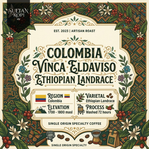 Colombia El DavisoEthiopian Landarace Green Bean Import 500 Gr | Specialty Soffee Beans