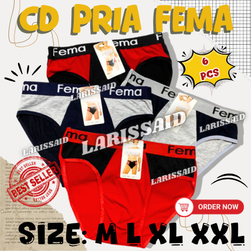 6 PCS Celana Dalam Pria  Chuan Keao /CD Fema