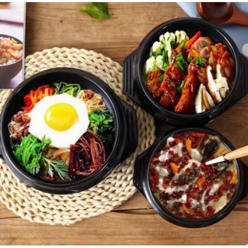 (Grosir) Mangkok Korean Hotpot Keramik Tanah Liat Mangkok Sup Dolsot Bibimbap Alas Ttukbaegi