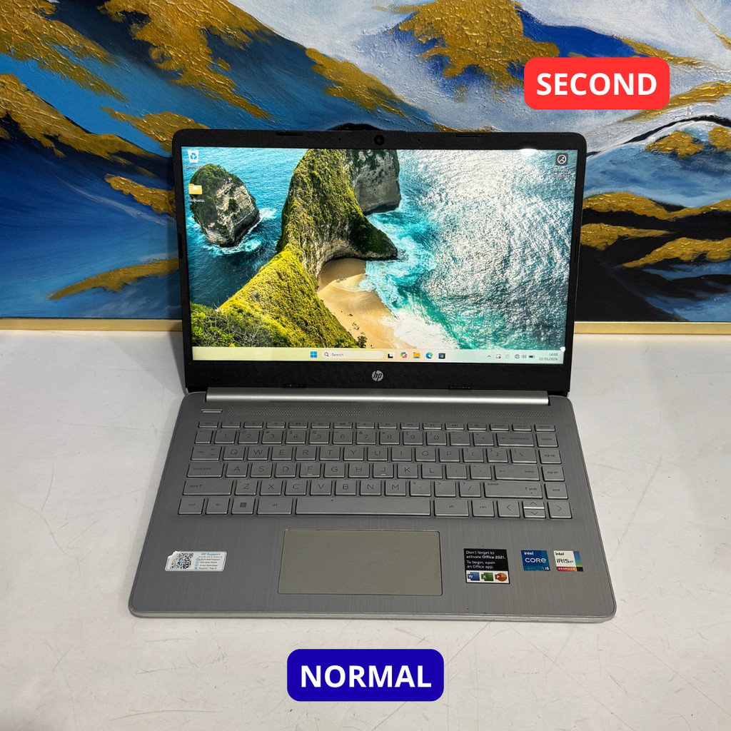 HP LAPTOP 14S-DQ5XXX I5 1235U 8 GB (14") LAPTOP SECOND ORIGINAL SINAR MUTIARA CELL