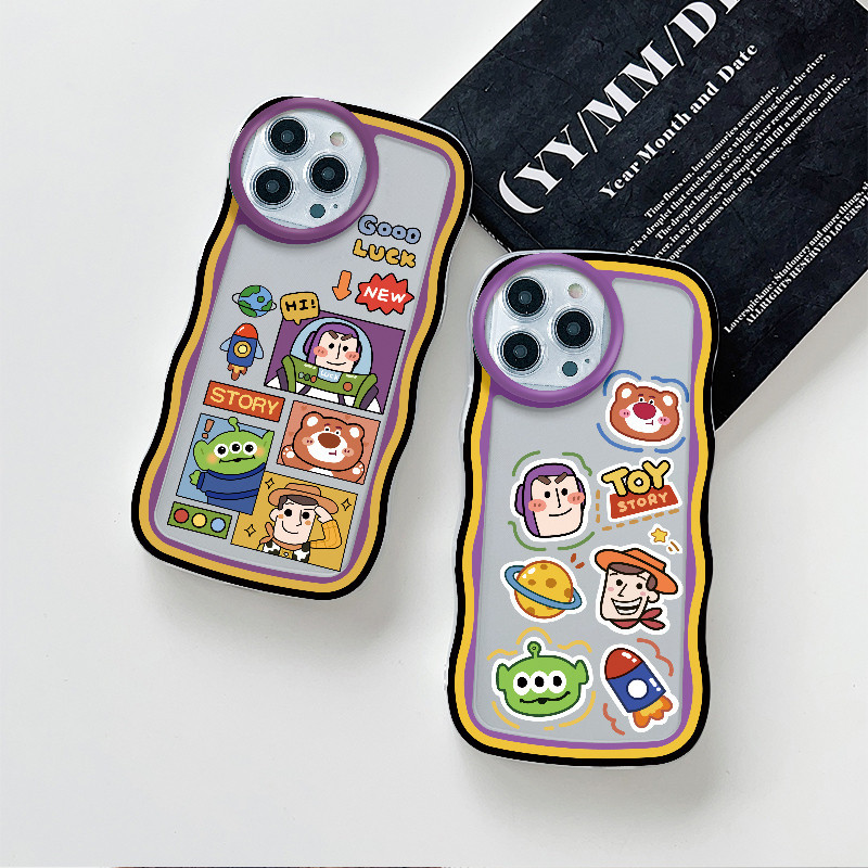 Gelombang Transparan Casing Motif Kartun Toy Story Untuk iPhone 15 14 13 12 11 Pro X XR Xs Max 6 6s 