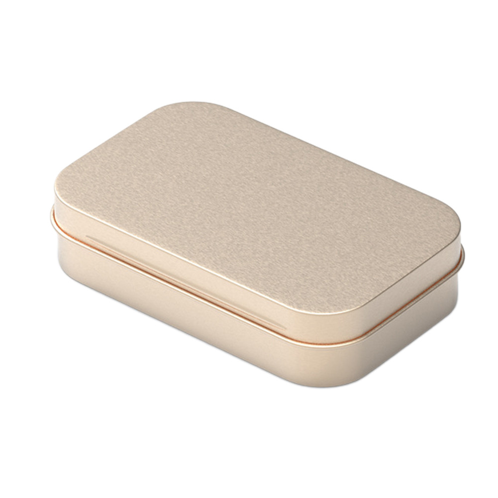 Compact And Portable Hinged Compartment In Stock Lightweight Design Tinplate Storage Box Mini Tin Bo