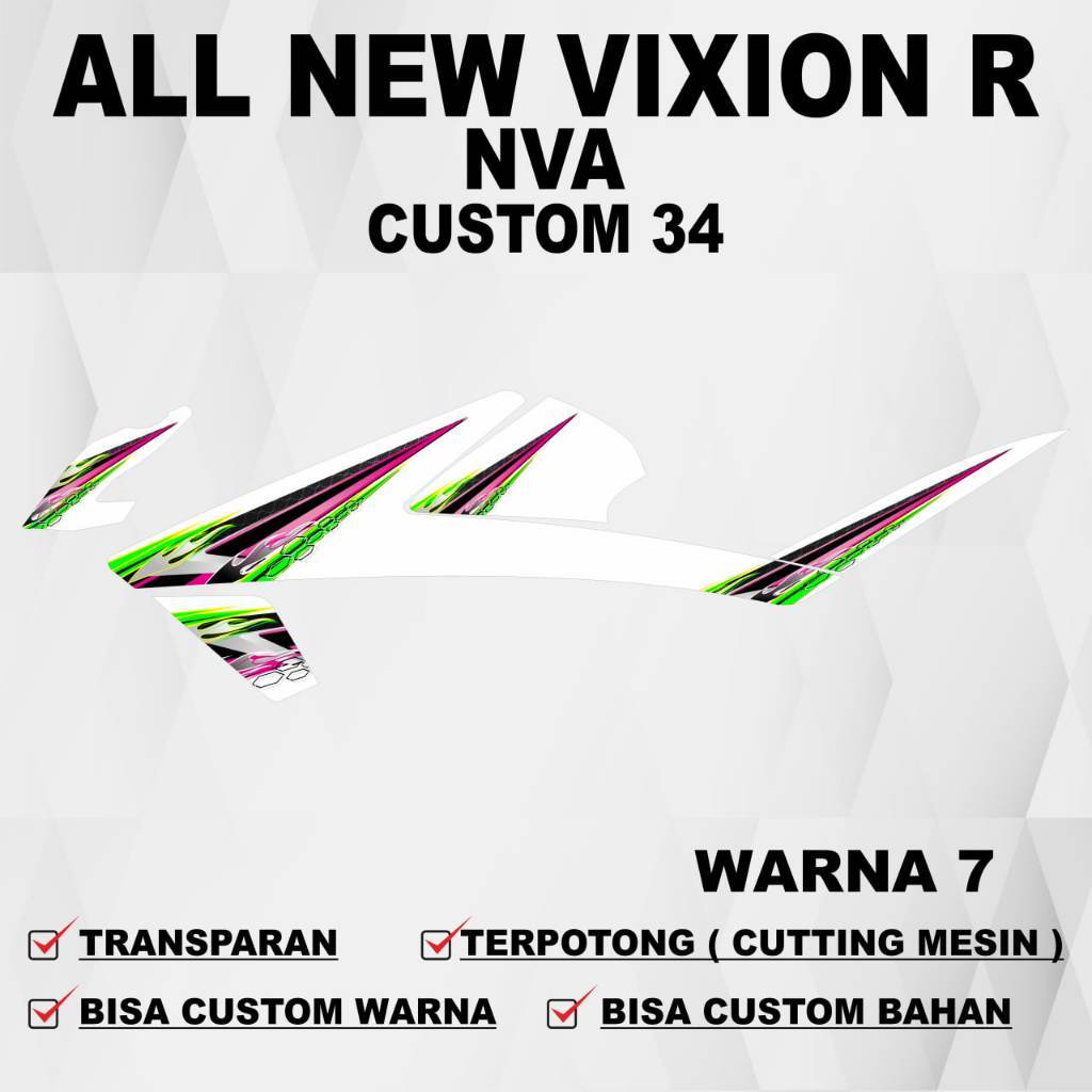 Sticker All New Vixion R / Stiker Striping All New Vixion R / Sticker Sticker Decal Transparan All N