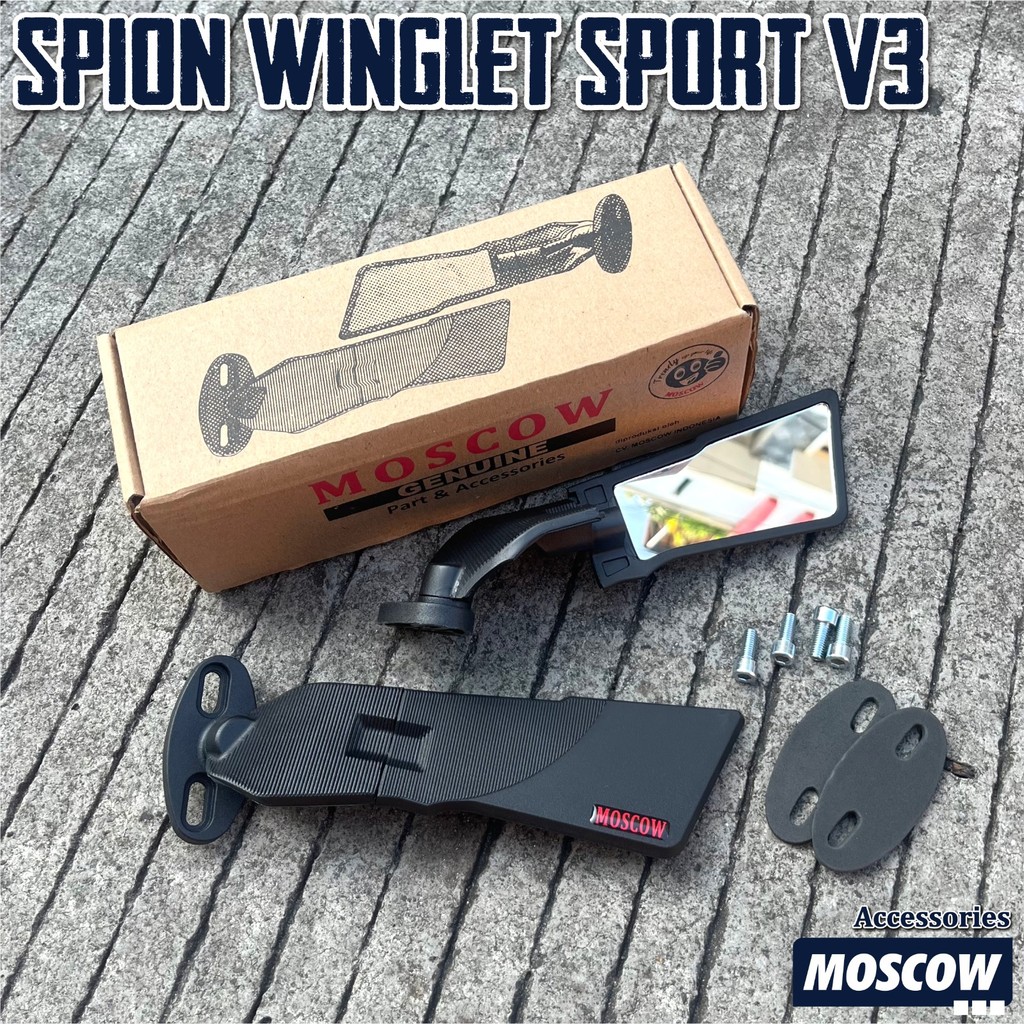 SPION WINGLET ORIGINAL MOSCOW SPORT V3 STEALTH STEALTH SLIM LIPAT SPION SAYAP DEPAN F22 BLACK R KACA