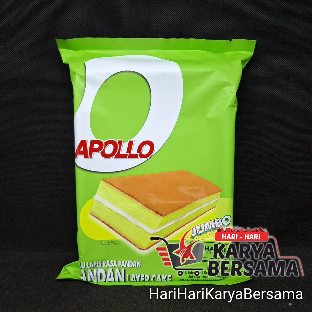 MAKANAN RINGAN APOLLO BOLU PANDAN LAYER CAKE 200GR