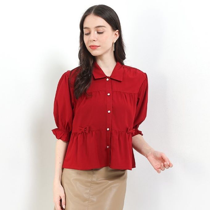 X EIGHT Yunie Shirts - Kemeja Ruffle Pita