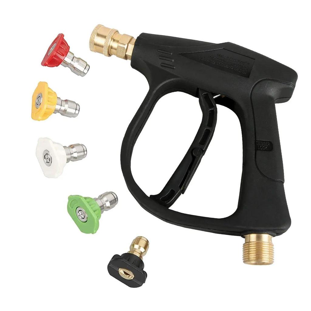 High Pressure Washer Gun, Short Pressure Washer Gun Handle with 5 Pressure Washer Nozzle Car Pressur