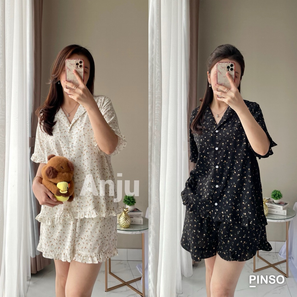 AANTOI SELLER Piyama Natal Wanita | Homewear Set Wanita | Sleepwear Wanita Lengan Pendek| Keiko Home